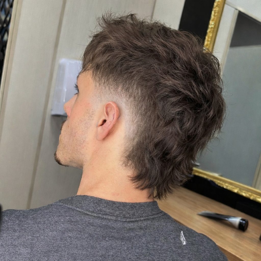 Modern mullet with faded sides