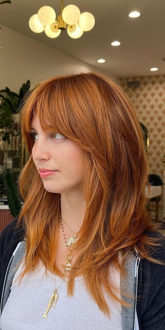 Wolf cut with copper colour
